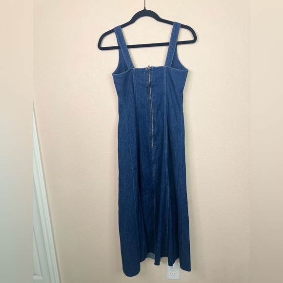 Reformation Amory denim midi dress in Caspian size 2 - Picture 8 of 9